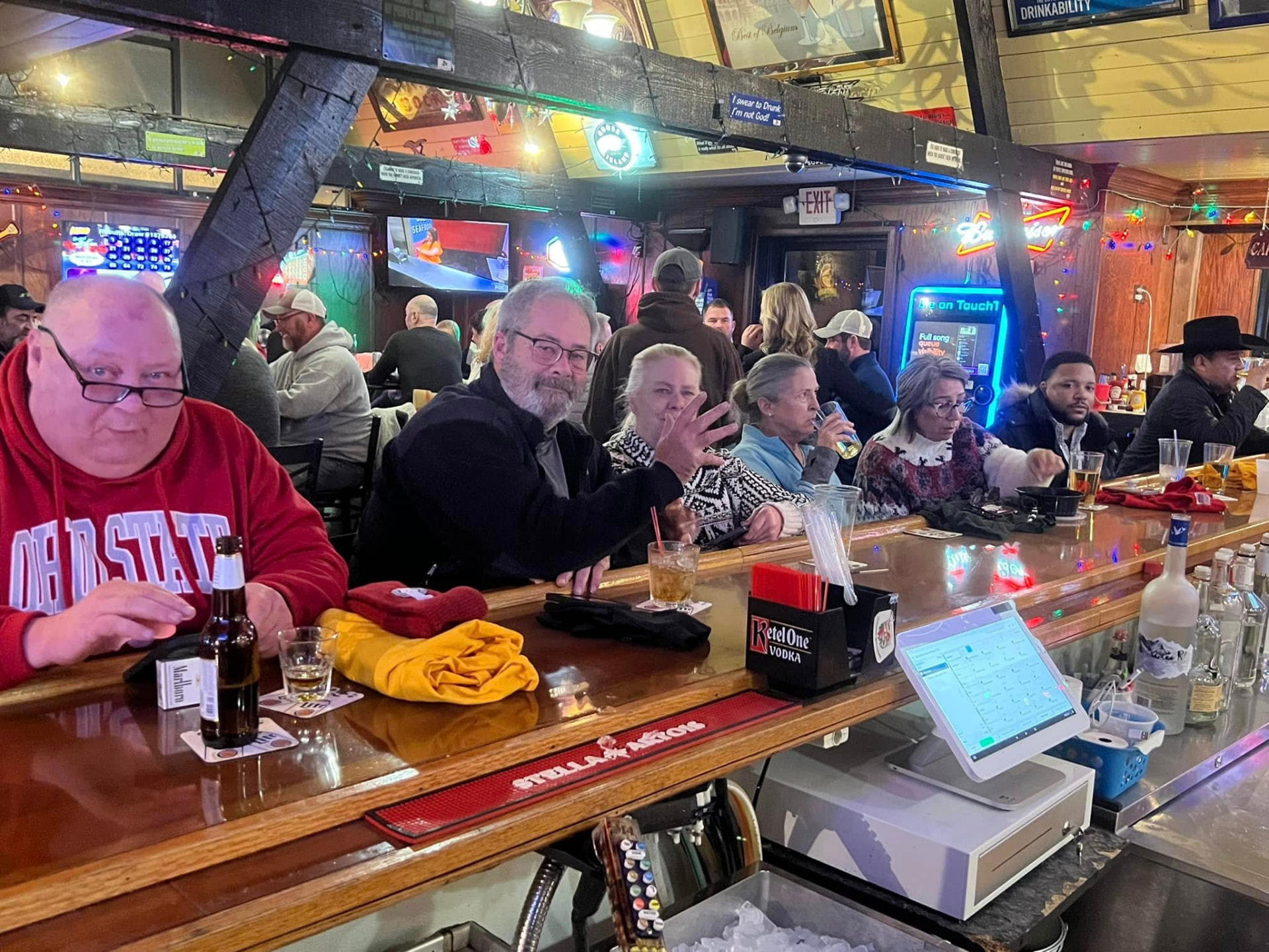 Regulars hanging out at J's American Pub